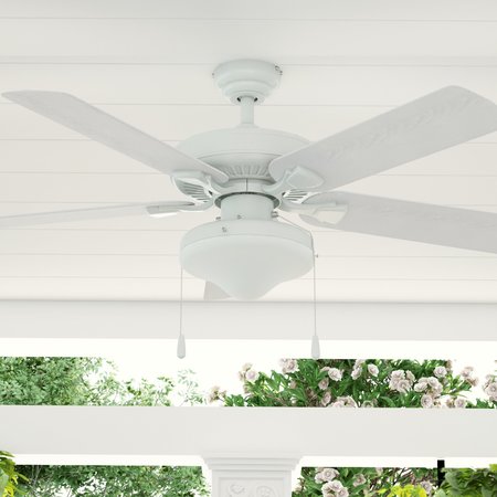 Honeywell Ceiling Fans Belmar, 52 in. Indoor/Outdoor Ceiling Fan with Light, White 50513-40